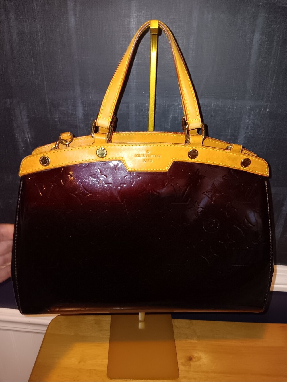 Louis Vuitton Brea Amarante Vernis Leather Bag Long Strap And Matching Wallet